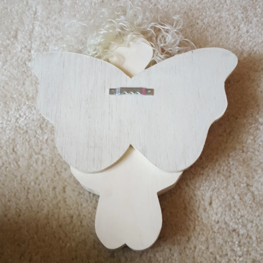 Wood Hand Painted Angel Wall Art Decor